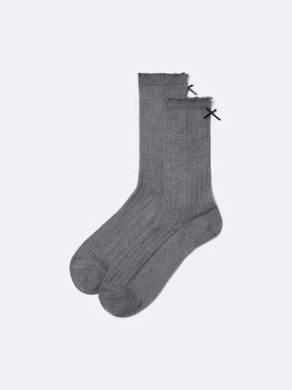 クルーソックス(バックリボン) 【レディース】 【インナー・下着】【GU公式/ジーユー】 【DARK GRAY】 クルーソックス(バックリボン) 【レディース】 【インナー・下着】【GU公式/ジーユー】 【DARK GRAY】