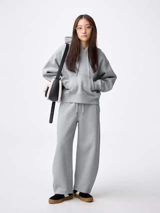 ヘビーウェイトスウェットバレルレッグパンツ+EC(丈短め63.5cm) 【メンズ】 【パンツ】【GU公式/ジーユー】 【GRAY】