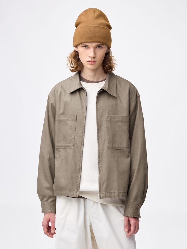 ツイルジップアップシャツジャケット