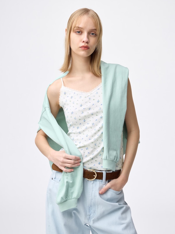 コットンブレンドキャミソール(ドライ)(フラワー)