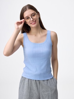 コットンブレンドレースタンクトップ(ドライ)