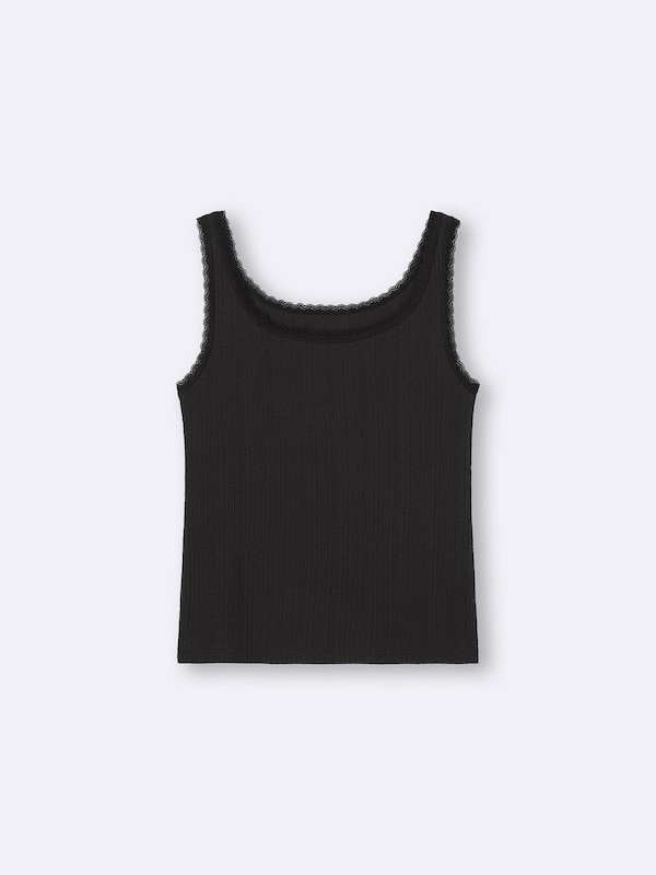 コットンブレンドレースタンクトップ(ドライ)