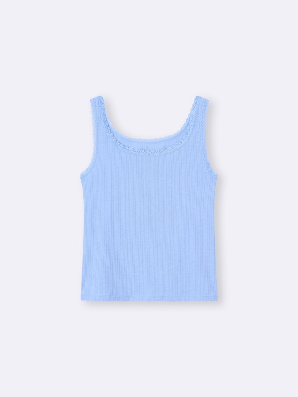 コットンブレンドレースタンクトップ(ドライ)