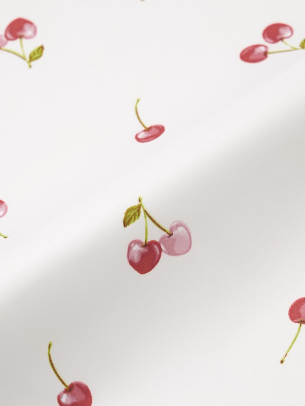 サテンパジャマ(長袖&ロングパンツ)(チェリー)