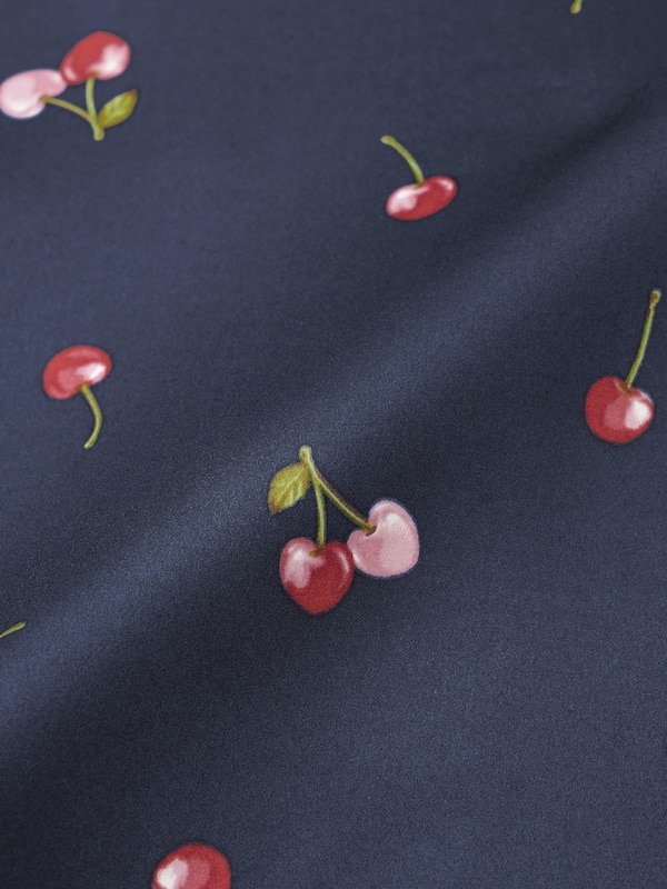 サテンパジャマ(長袖&ロングパンツ)(チェリー)