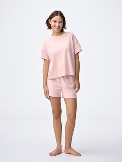 コットンカラーラウンジセット(半袖&ショートパンツ)