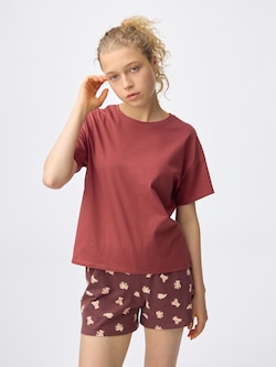 コットンカラーラウンジセット(半袖)(ベア)