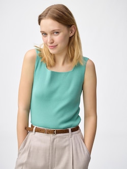 リブニットスクエアネックタンクトップ