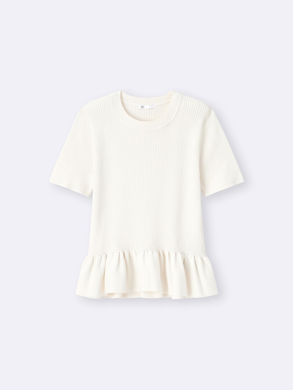 ペプラムニットプルオーバー(半袖)