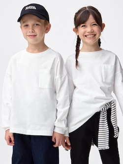 KIDS(男女兼用) コットンポケットT(長袖)