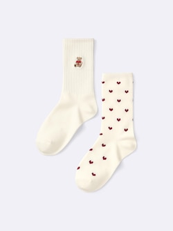 KIDS(男女兼用) ソックス2P(刺繍/柄)