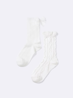 KIDS(男女兼用) ソックス2P(リボン/フロート)