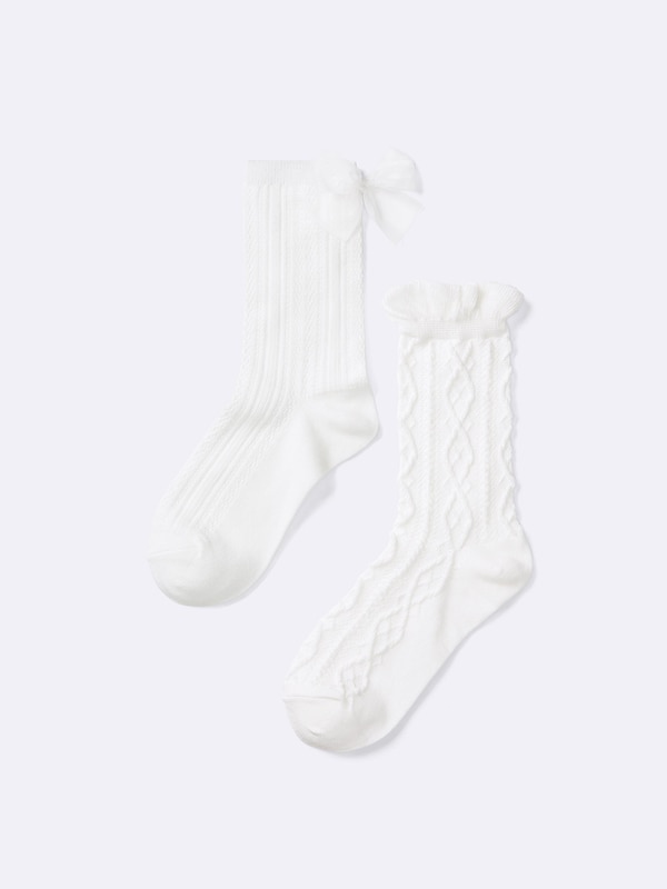 KIDS(男女兼用) ソックス2P(リボン/フロート)