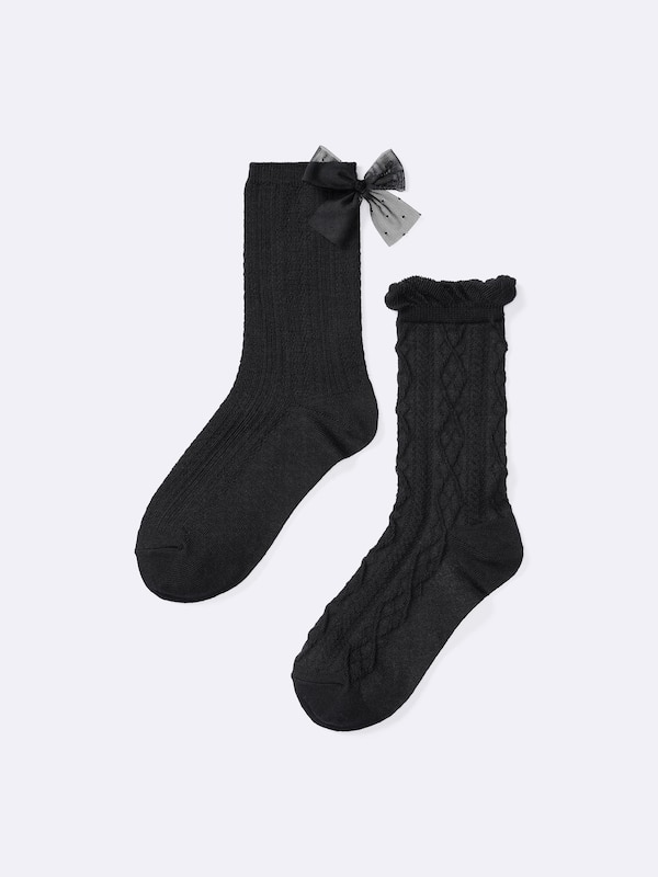 KIDS(男女兼用) ソックス2P(リボン/フロート)