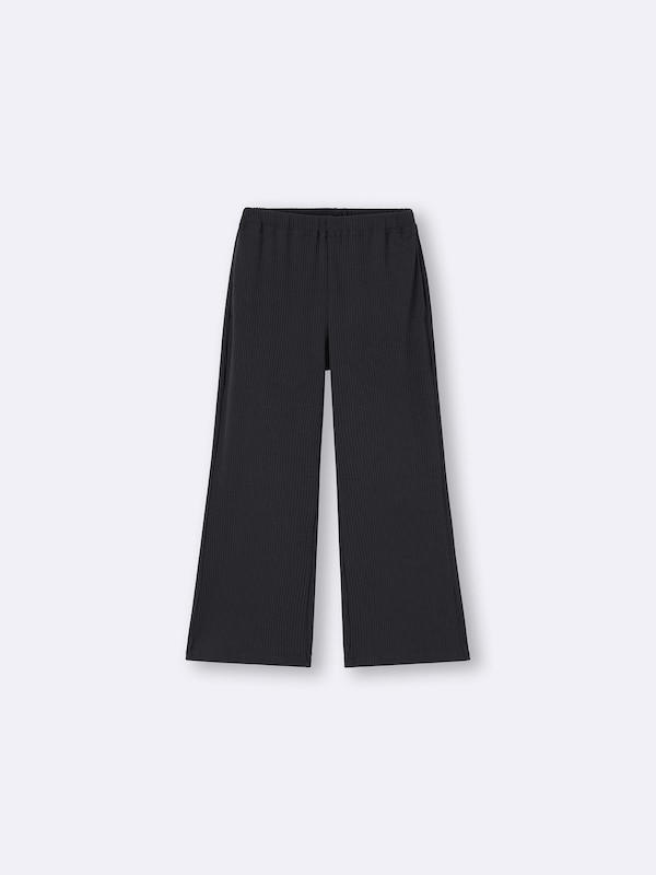 GIRLSリブプルオンワイドフレアパンツ