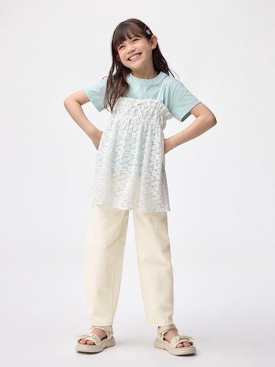 GIRLS 라이트 데님 배럴 레그 청바지