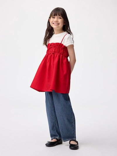 GIRLS 라이트 데님 배럴 레그 청바지