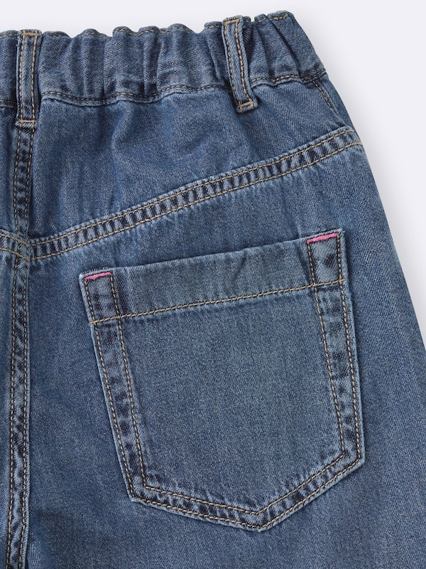 GIRLSライトデニムバレルレッグジーンズ