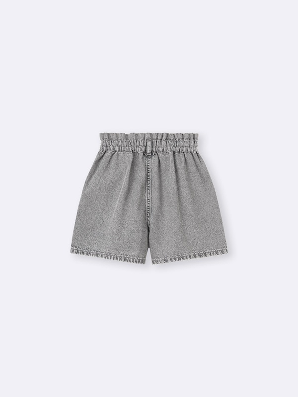 GIRLSペーパーバッグウエストデニムショートパンツ