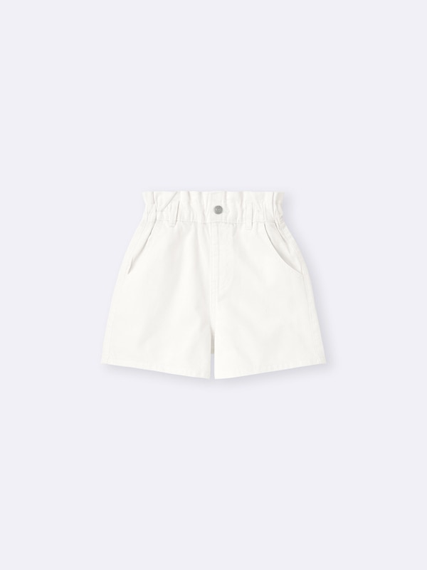 GIRLSペーパーバッグウエストデニムショートパンツ