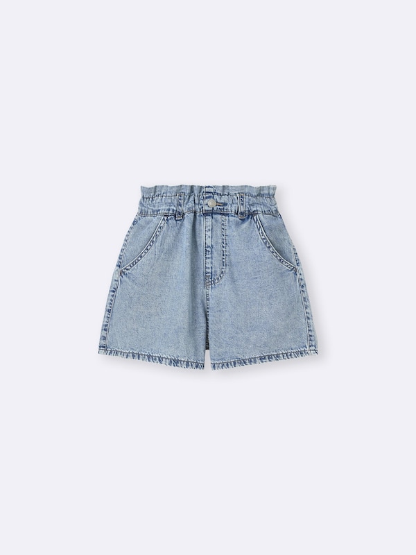 GIRLSペーパーバッグウエストデニムショートパンツ