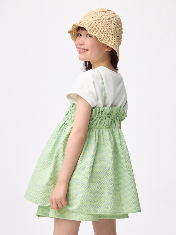 GIRLS 2ピースキャミソールチュニック(半袖)(チェック)