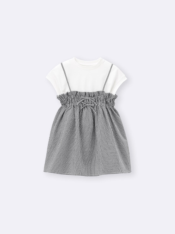 GIRLS 2ピースキャミソールチュニック(半袖)(チェック)