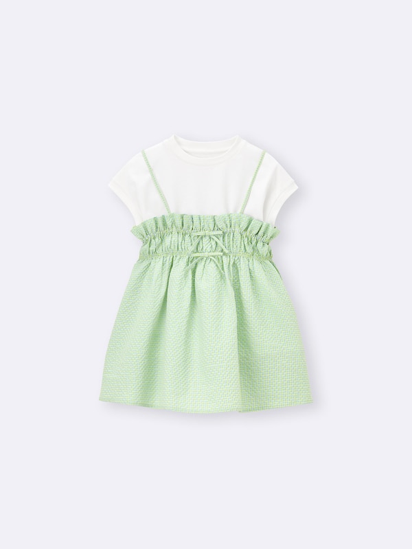 GIRLS 2ピースキャミソールチュニック(半袖)(チェック)