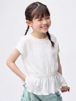 GIRLSテクスチャーペプラムT
