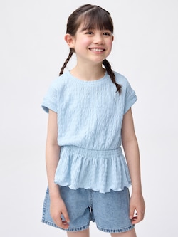 GIRLSテクスチャーペプラムT