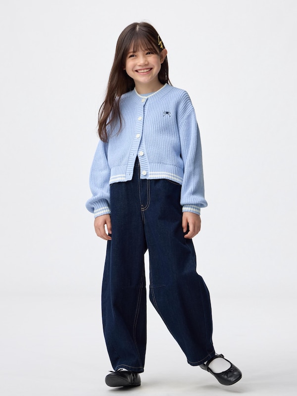 GIRLSウォッシャブルニットラインカーディガン