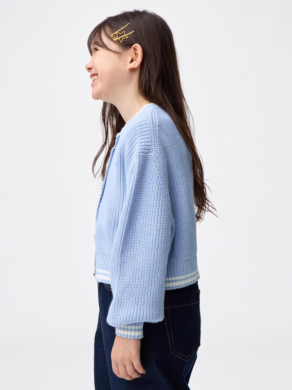 GIRLSウォッシャブルニットラインカーディガン