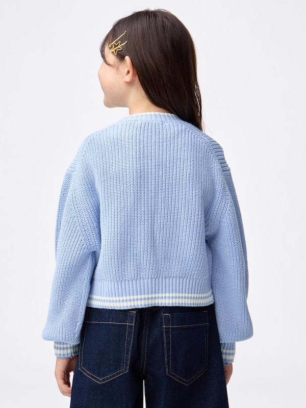 GIRLSウォッシャブルニットラインカーディガン