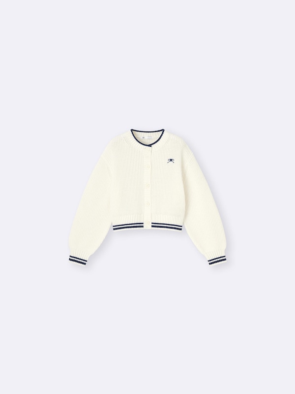 GIRLSウォッシャブルニットラインカーディガン