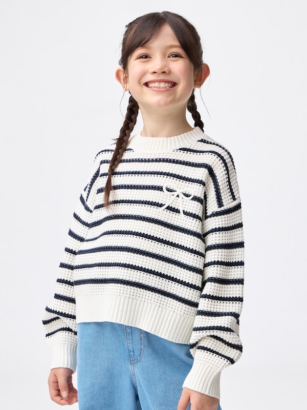 GIRLSウォッシャブルニットボーダープルオーバー