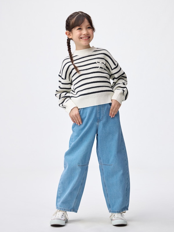 GIRLSウォッシャブルニットボーダープルオーバー