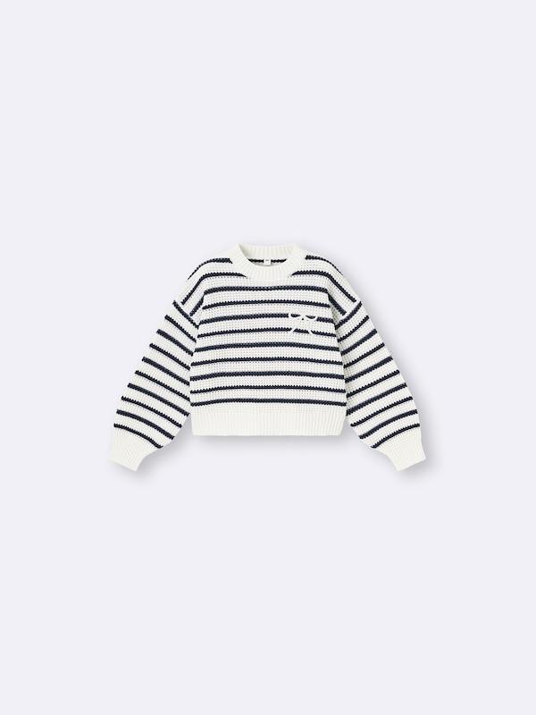 GIRLSウォッシャブルニットボーダープルオーバー