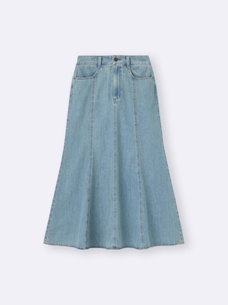 ライトデニムフレアマキシスカート+OS(米国仕様) 【レディース】 【スカート】【GU公式/ジーユー】 【BLUE】 ライトデニムフレアマキシスカート+OS(米国仕様) 【レディース】 【スカート】【GU公式/ジーユー】 【BLUE】