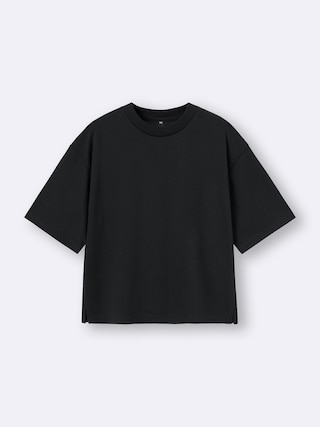 ドライワイドT(5分袖)+OS(米国仕様) 【レディース】 【Tシャツ・スウェット】【GU公式/ジーユー】 【BLACK】 ドライワイドT(5分袖)+OS(米国仕様) 【レディース】 【Tシャツ・スウェット】【GU公式/ジーユー】 【BLACK】