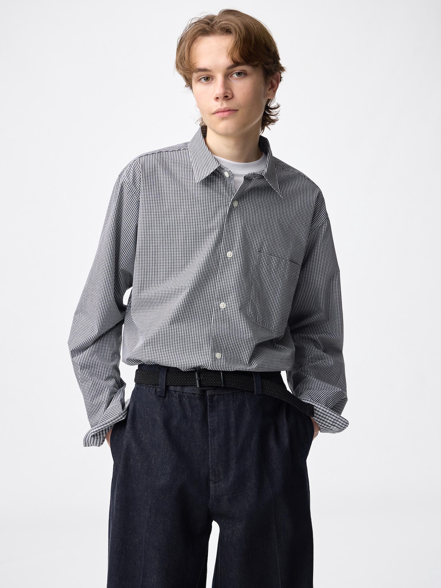 GU公式 | イージーケアブロードシャツ(柄)