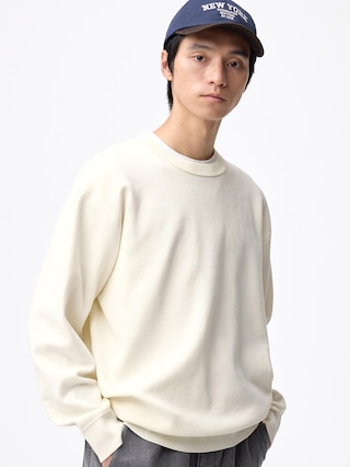 ミラノリブクルーネックセーター 【メンズ】 【ニット・カーディガン】【GU公式/ジーユー】 【OFF WHITE】