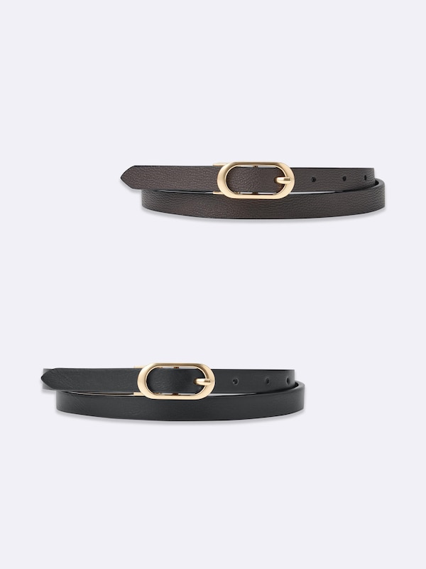 オーバルバックルリバーシブルベルト