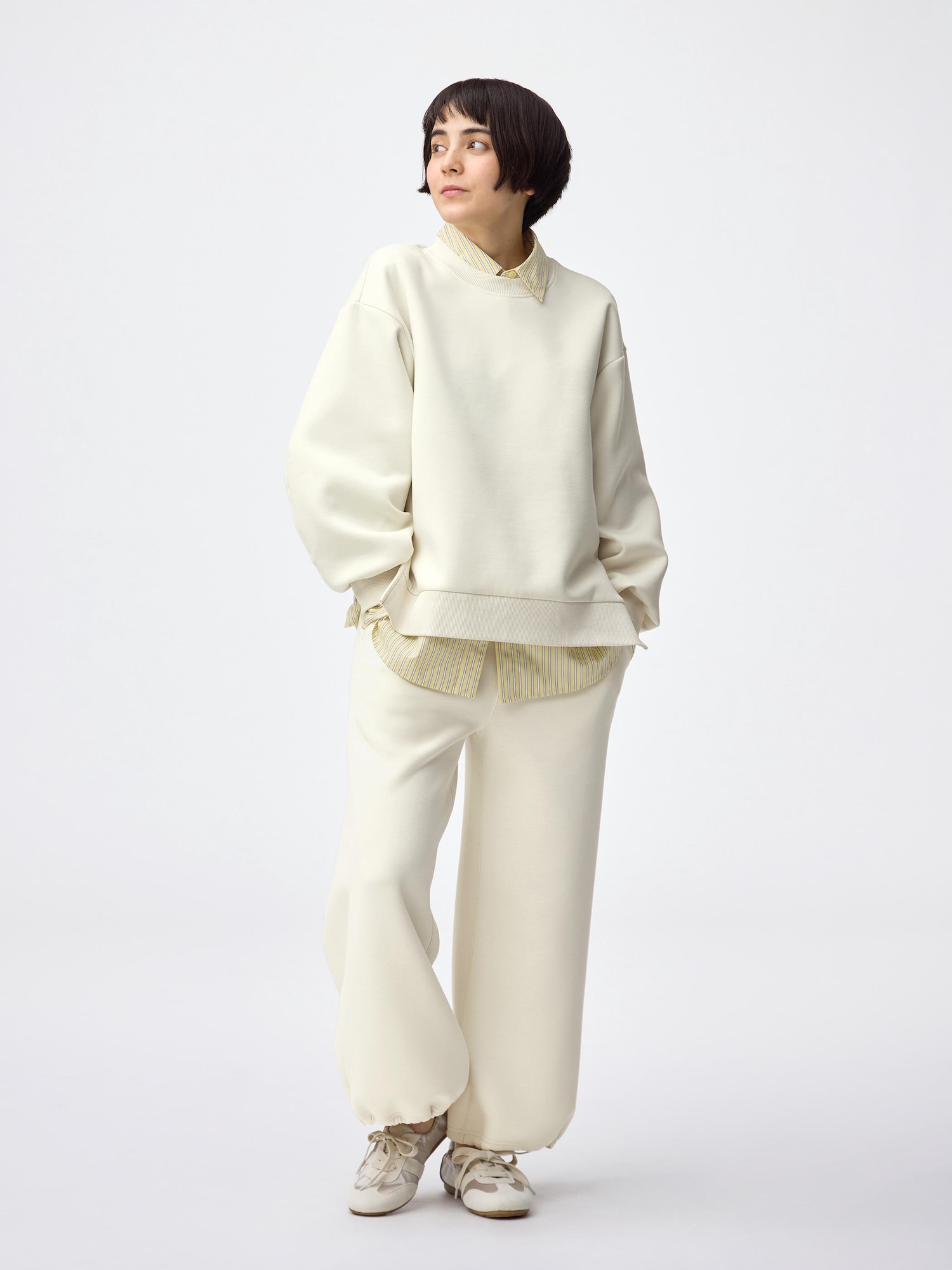 GU公式 | パフスウェットバギーパンツ+EC(丈短め62.0cm)(レディース)