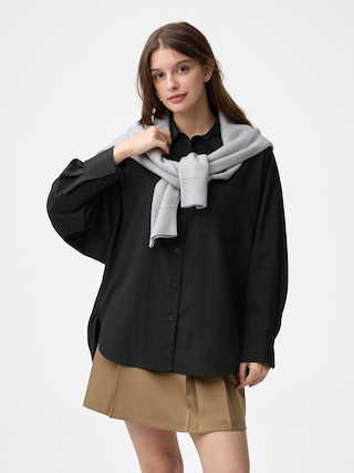 ドルマンスリーブシャツ 【レディース】 【シャツ・ブラウス】【GU公式/ジーユー】 【BLACK】 ドルマンスリーブシャツ 【レディース】 【シャツ・ブラウス】【GU公式/ジーユー】 【BLACK】