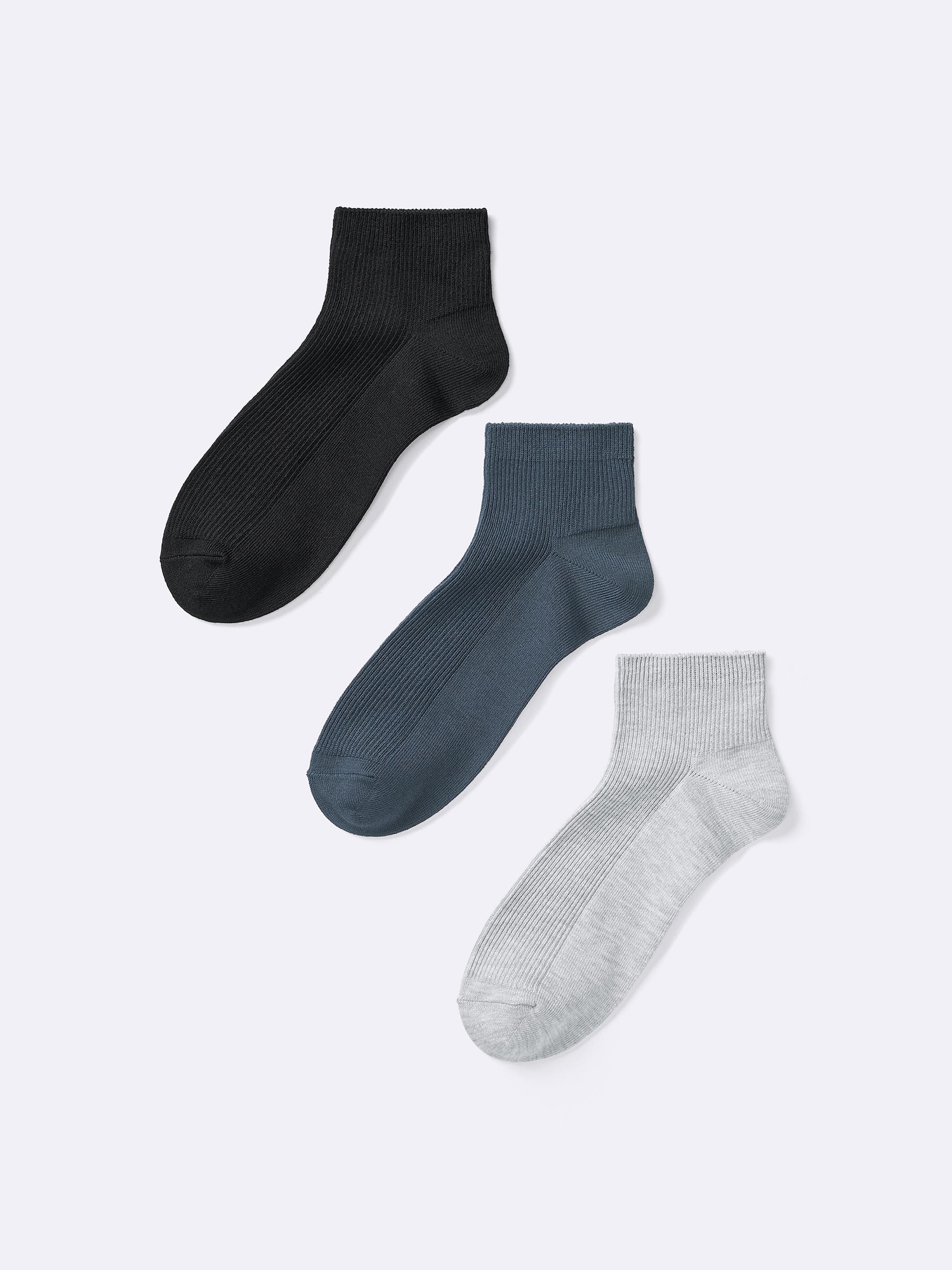 GU公式 | リブカラーアンクルソックス3P