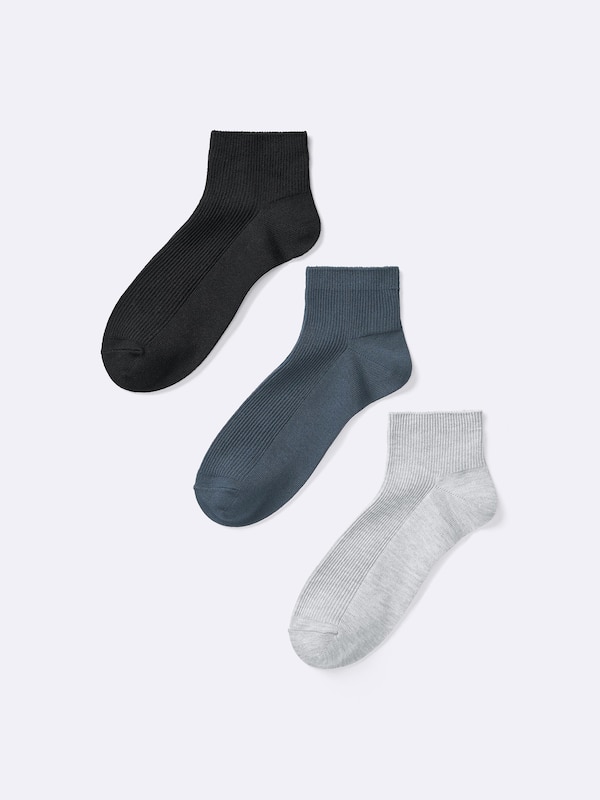 リブカラーアンクルソックス3P