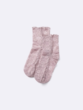 レースクルーソックス 【レディース】 【インナー・下着】【GU公式/ジーユー】 【PINK】 レースクルーソックス 【レディース】 【インナー・下着】【GU公式/ジーユー】 【PINK】