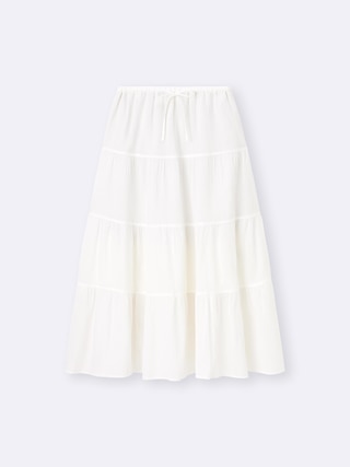 ティアードマキシスカート+OS(米国仕様) 【レディース】 【スカート】【GU公式/ジーユー】 【OFF WHITE】 ティアードマキシスカート+OS(米国仕様) 【レディース】 【スカート】【GU公式/ジーユー】 【OFF WHITE】