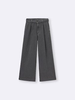 ライトデニムベルテッドワイドパンツ+OS(米国仕様)