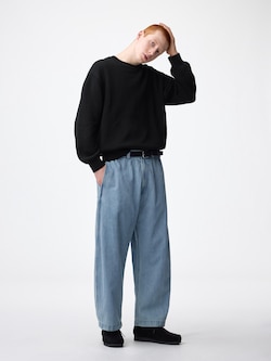 ライトデニムバレルレッグイージーパンツ(丈標準67.5～71.5cm)